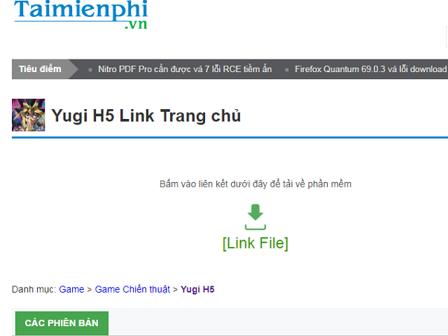 tải game yugioh offline trên taimienphi.vn