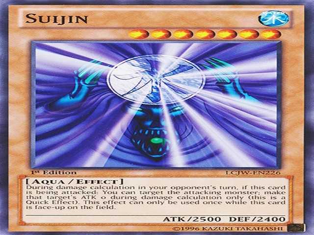 Thẻ Suijin - Thủy thần thuộc loại Nước, là một quái vật hiệu ứng cấp 7 sao