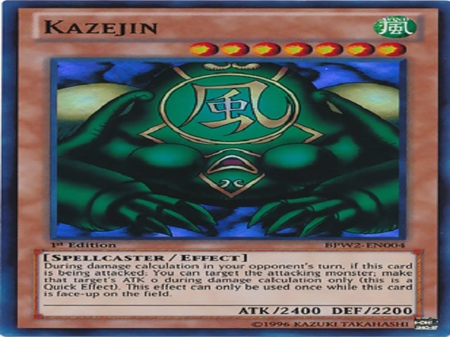Kazejin - Lá bài Thần gió thuộc loại Gió, là quái vật có hiệu ứng cấp 7 cao