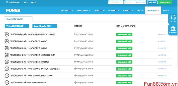 Khuyến mãi Fun88 dành cho thành viên mới